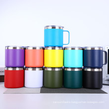 Stainless Stee Vacuum Flask Simple Water Bottle With Handle And Lid Personalized Milk Tea Universal Custom  Logo14oz